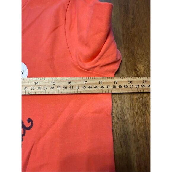 NWT Kim Rogers Animal Lover Crew Coral Top Size Small 3/4 Sleeves - Picture 5 of 6